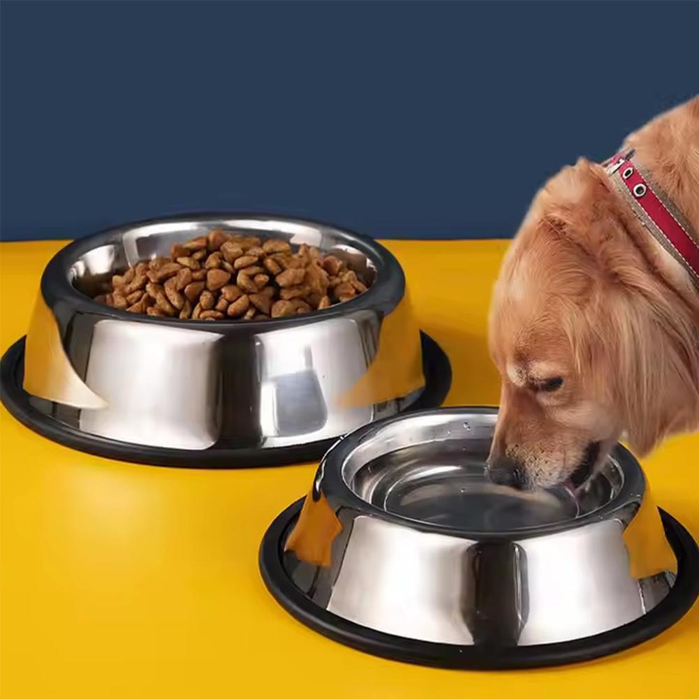 15/18/22CM Stainless Steel Dog Bowls,Lovely Pet Food Water Drink Dishes Feeder For Cat Puppy Dog Multi-Specification Anti-fall