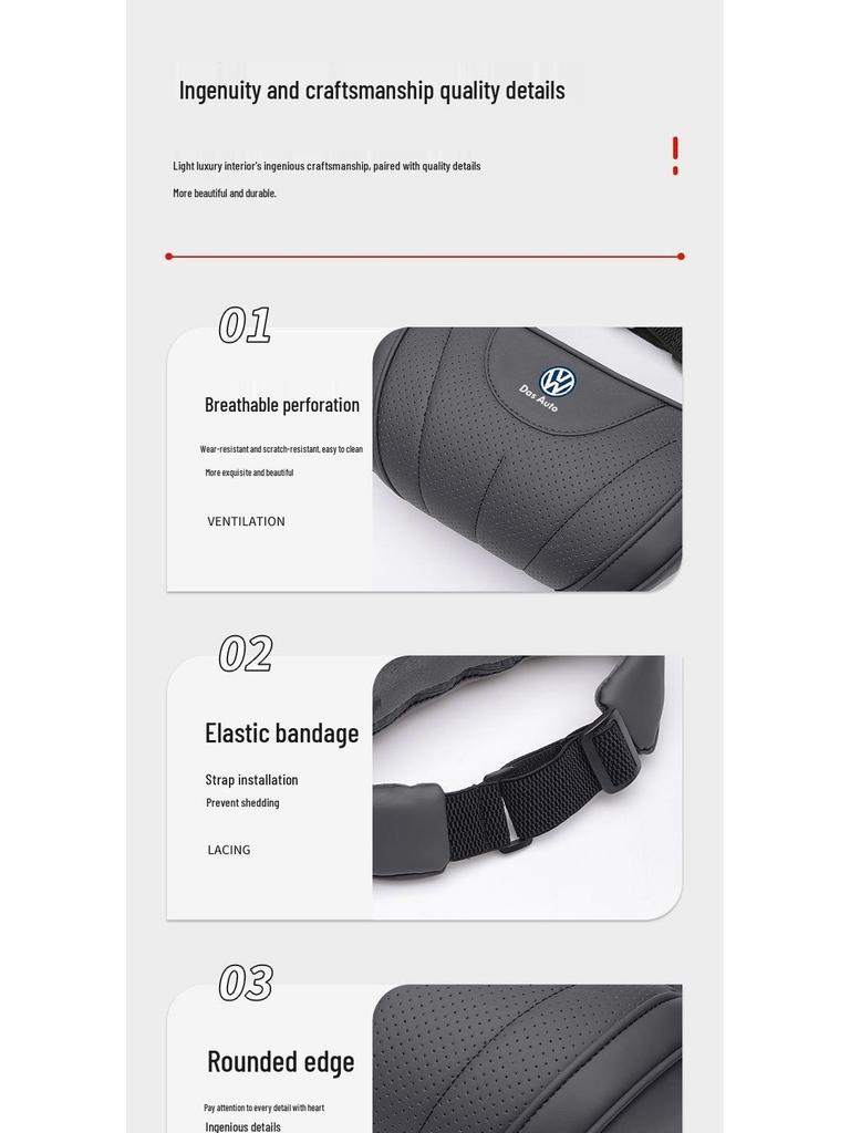 Volkswagen Lumbar Support & Headrest: Compatible with Passat, Magotan, Sagitar, Bora, Lavida, Tharu, ID3/4/6.