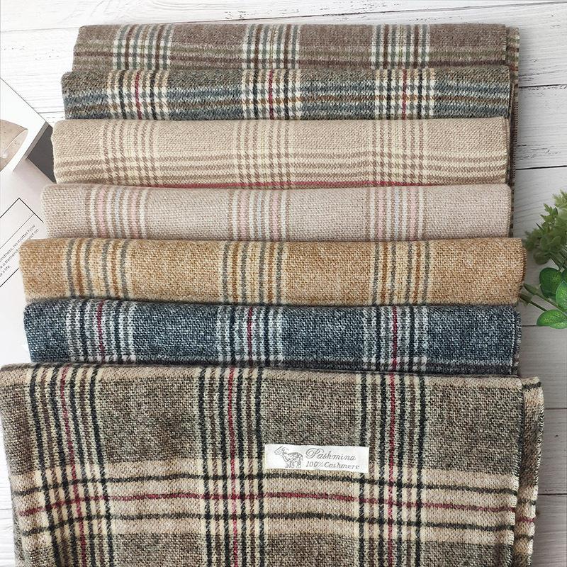 5-Color 2024 Autumn And Winter Women'S New Imitation Cashmere Plaid Scarf, Warm Cashmere Scarf Shawl