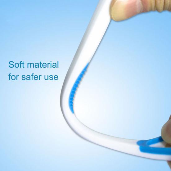 6Pcs/Set Tongue Cleaner Double Side Solid Handle Anti-Slip Surgical Grade Metal Tongue Brush Scraper for Adult