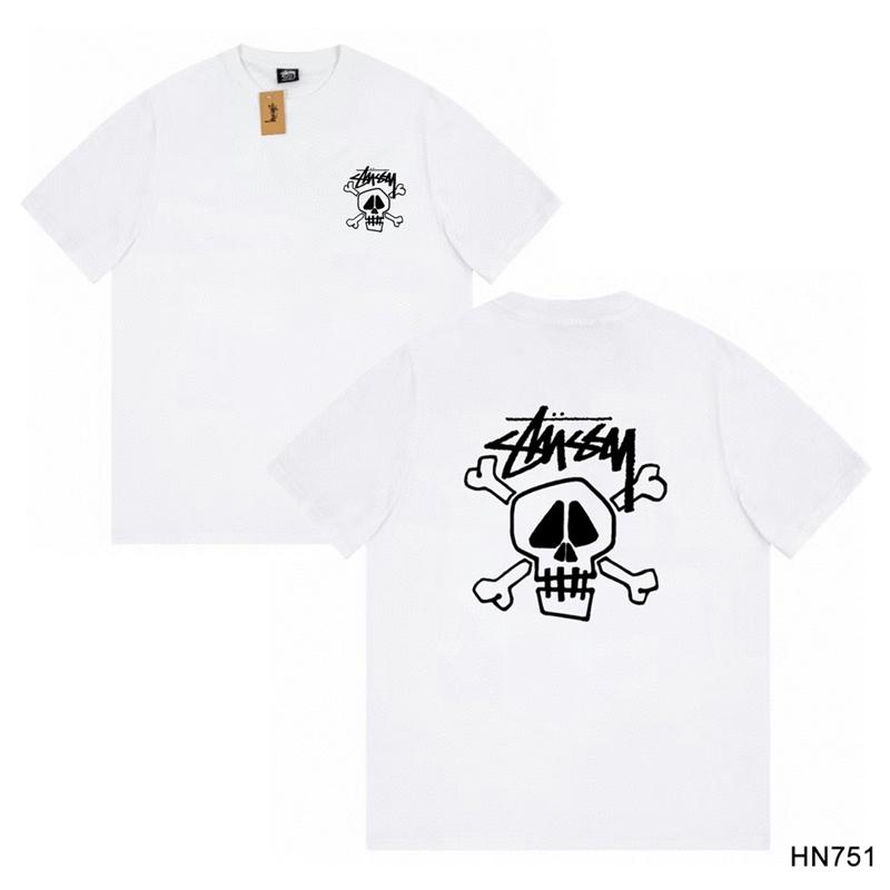 Stussy Летняя новая футболка из высококачественного хлопка с круглым вырезом для мужчин и женщин 2025 года, классический логотип с новым рисунком, парная футболка