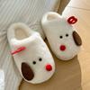 Fashion 2024 New Winter Female Cartoon Warm Plush Slippers Indoor Non-Slip Home Slippers Women's Baotou Cotton Shoes