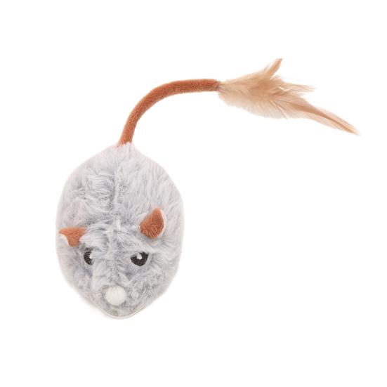 Электрическая мышь, игрушка для кошек, USB-перезаряжаемая интерактивная игрушка для котят с перьевым хвостом, автоматическая движущаяся плюшевая игрушка