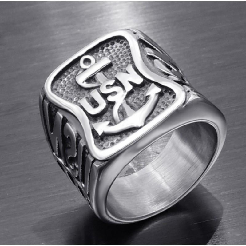 Anchor Jewelry Engraved Letter Jewelry Ring