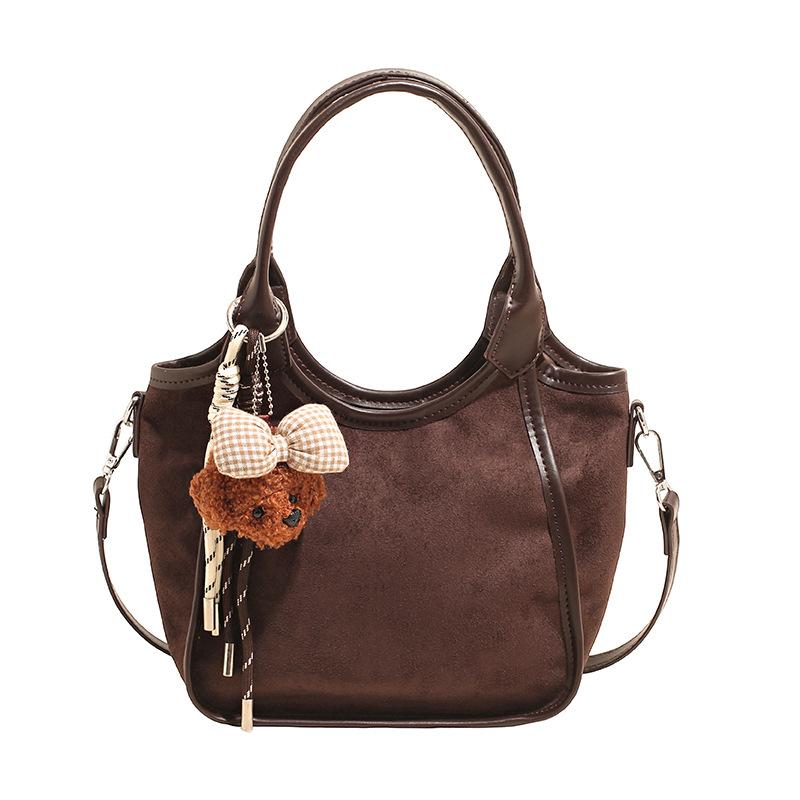 Премиальная нишевая сумка с чувством, женская осенне-зимняя 2025, новая матовая ретро сумка через плечо, популярная портативная сумка-ведро