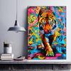 Graffiti Watercolor Wildlife Animal Posters Print Tiger Canvas Painting Wall Art Pictures for Modern Living Room Home Decor