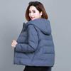 Solid Hooded Parka Coat Women Short Cotton-padded Coats Winter  Oversize Parka Jacket Thick Cotton Jacket Outwear