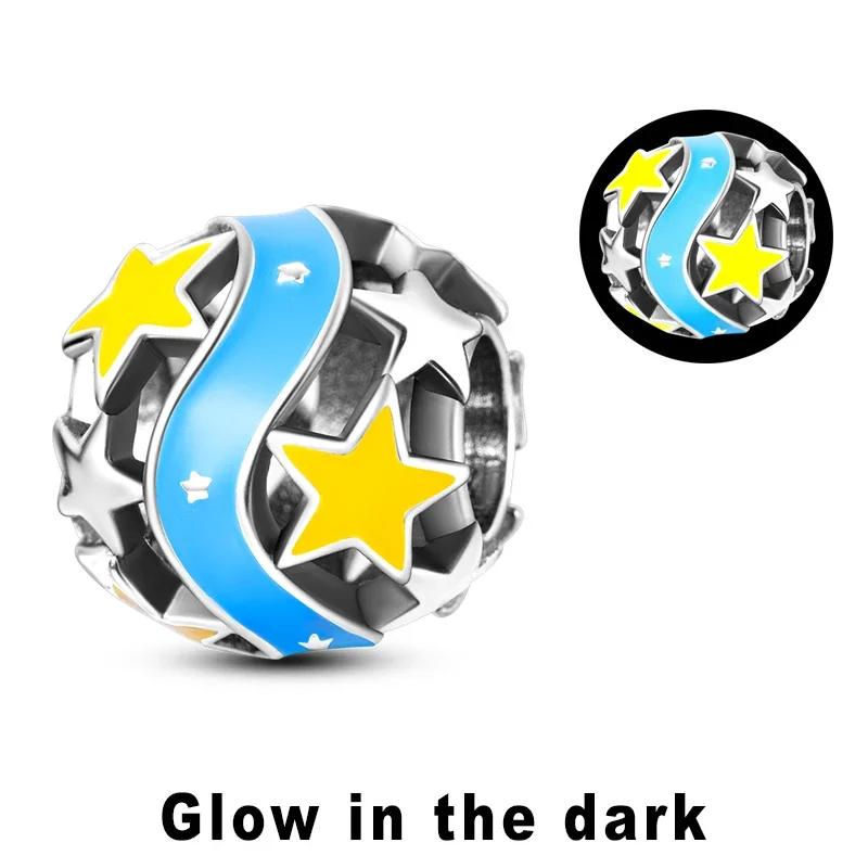 Copper Charm Chameleon Glowworm Light Bulb Firefly Star Moon Pendant Fit Original Bracelet Diy For Jewelry Making