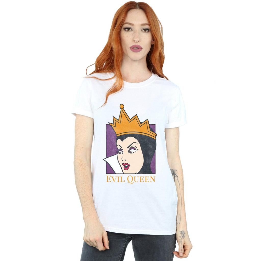 Snow White And The Seven Dwarfs Womens/Ladies Evil Queen Head Cotton Boyfriend T-Shirt