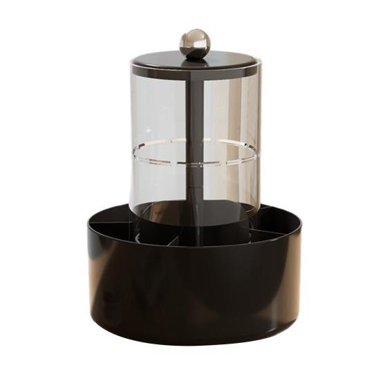 Makeup Brush Holder Dustproof 360-Degree Rotatable Press Type Multi-grid Makeup Brush Organizer Storage Tube