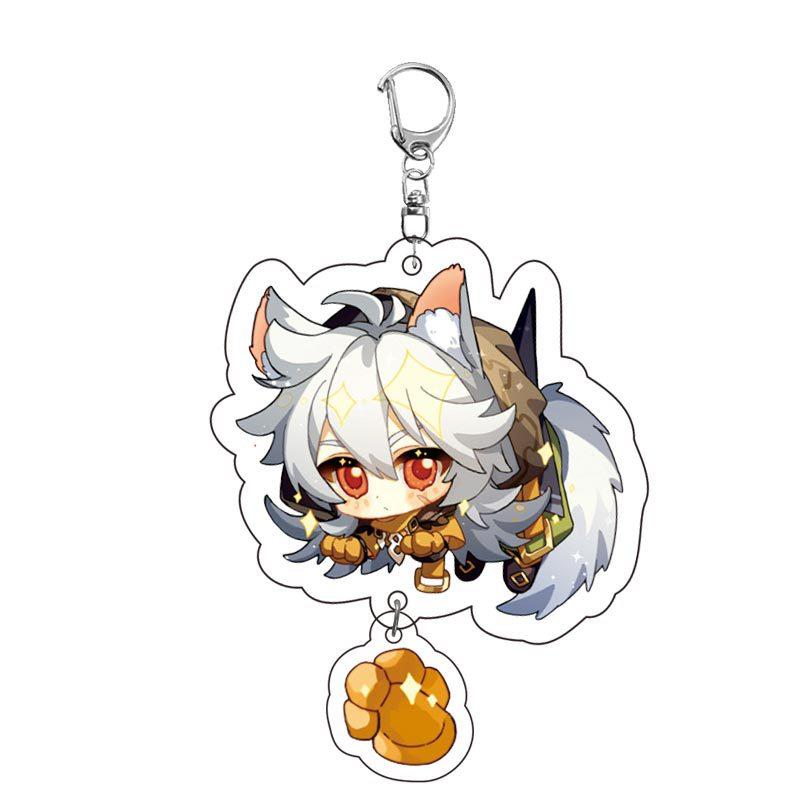 Game Keychains Acrylic Figure School Bag Keychian Holder Key Ring For Children Girl Men Accessories