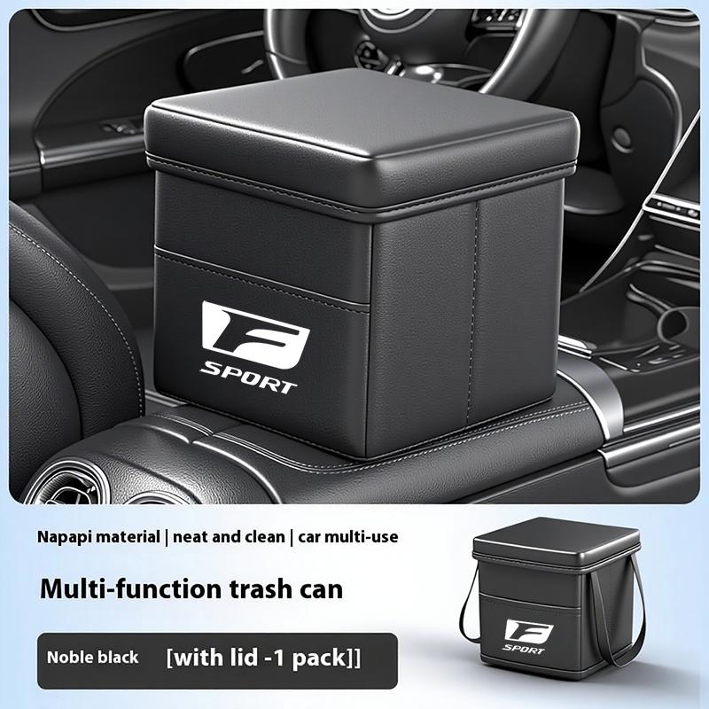 AIS1 Lexus Car Foldable Leather Storage Box Garbage Bin Accessories For Lexus F SPORT ES RX NX LS UX LM LX GX LC RZ IS CT GS RC HS SC