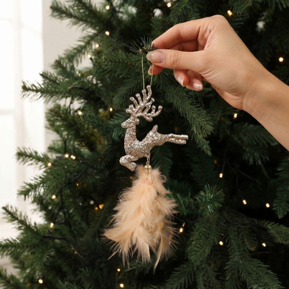 Plastic Elk Hanging Ornament Snowflake Shape Wall Christmas Decoration  Christmas Gift