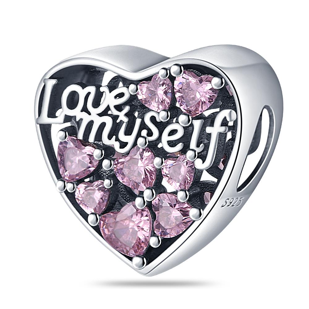 Plata De Ley Christmas Heart Flower Cat Paw Mother Child Girl Charms Fit Original 3Mm Bracelet Jewelry For Women