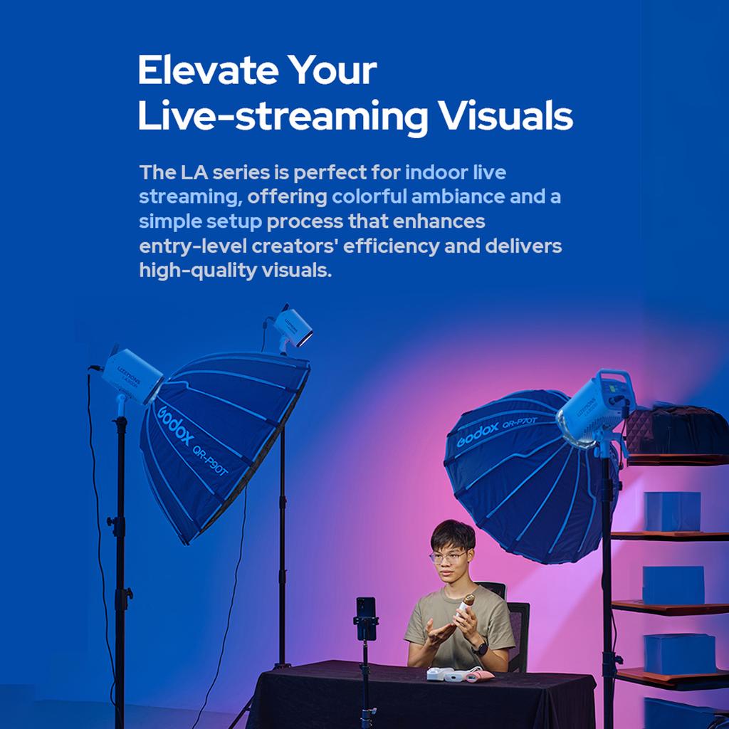 Godox Litemons LA150R Studio RGB Video Light 165W LED Photography Light Lamp 1800K-10000K CRI95+