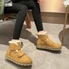 Модные ботинки на платформе 2024 года, новые утепленные и теплые женские зимние ботинки, нескользящие плюшевые короткие ботинки на платформе Zapatos De Mujer