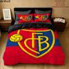 Footballclub Basel Pattern Bedding Quilt Set Quilt Cover Pillowcase Home Birthday Gift(1 * duvet cover + 2 * pillowcase, without core)