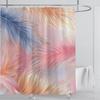 3D Feather Shower Curtain Set Colorful Printed Design Fabric Bathroom Decoration Waterproof Washable Shower Curtain with Hooks
