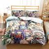 3D Anime Fairy Tail Bedding Set Bed Three-piece Set Duvet Cover Single Double Bed Queen Size Duvet Cover Set Adult Boys Bedroom