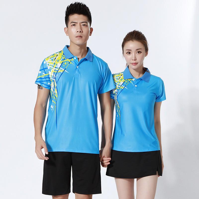Unisex Badminton Tennis Volleyball Running Polo Shirt Set With Custom Print Sportswear Team Competition