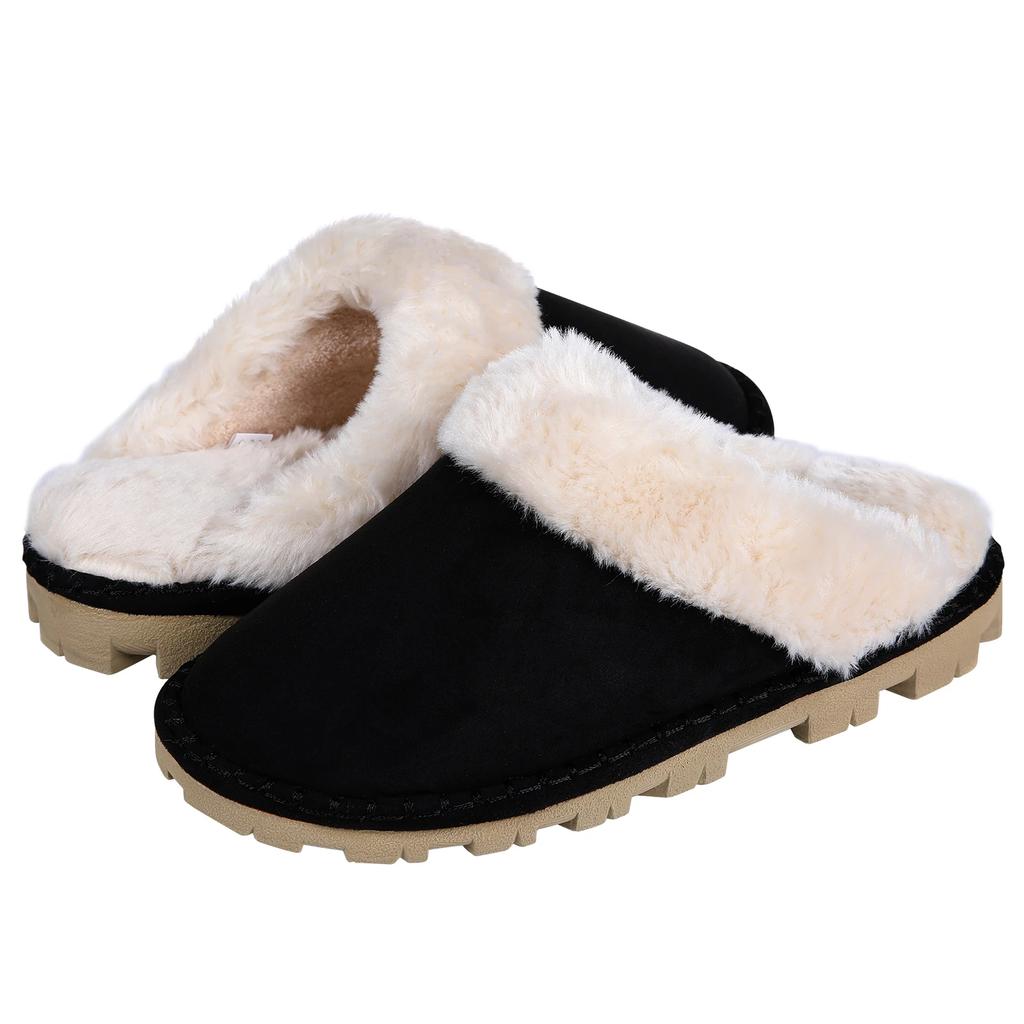Fashion Litfun Warm Cotton Slippers For Women Men Fluffy House Fur Slippers Indoor Flats Slip-on Soft Slippers Couple House Mute Slides