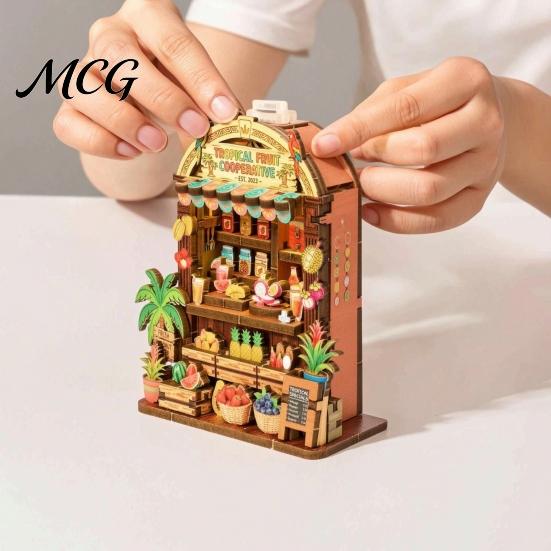 Cute Store Theme Magnet Mini Refrigerator Magnets, DIY 3D Puzzle Magnetic Building Blocks, Scene Assemble Stacking Construction Toy for Kids, Creative