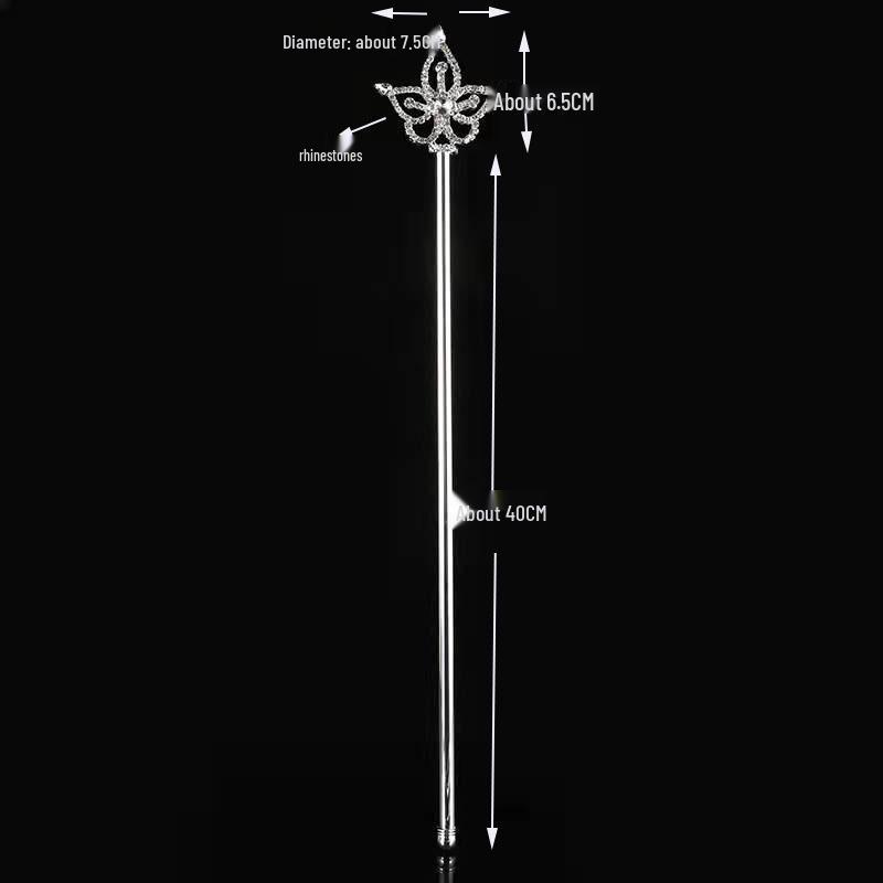Goddess Beauty Crown Scepter: Rhinestone Star Fairy Wand Prop