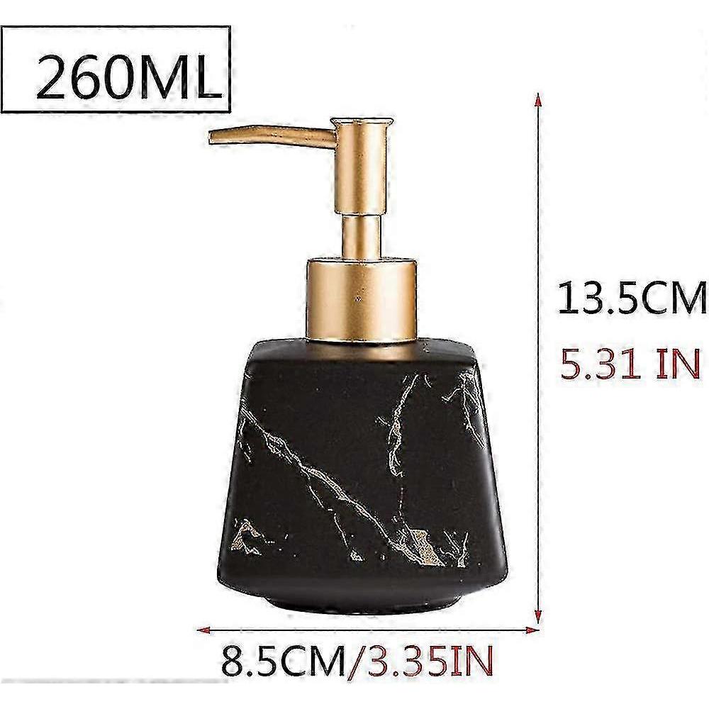 Ceramic Liquid Soap Pump,marble Texture 260ml,kitchen Homeblack - CHUNCC
