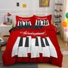 Постельное белье с 3D-рисунком "Клавиши пианино Король Королева" Музыкальные ноты Комплект постельного белья Для мальчиков Подростков Взрослых Модный Музыкальный Полиэстер Пододеяльник