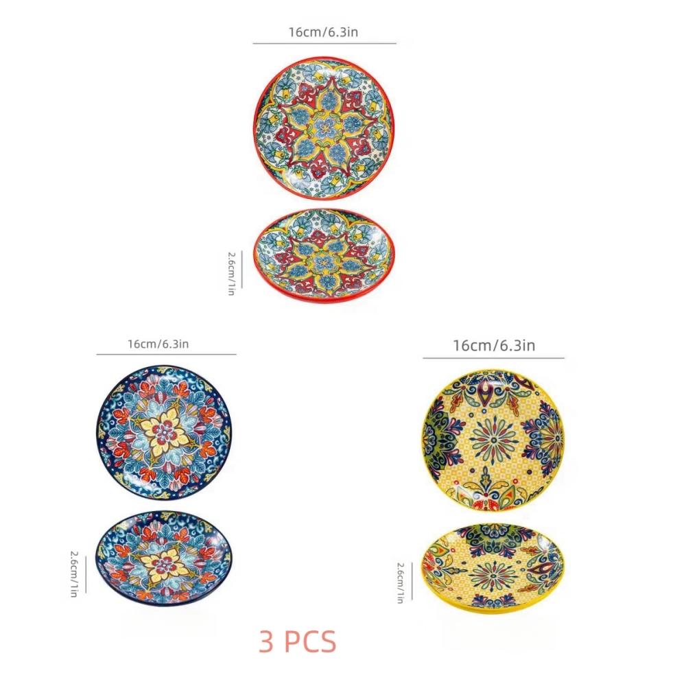 Керамические тарелки для закусок, фруктов, салатов, костяные тарелки для отеля, 6,3 дюйма, в богемном стиле