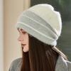 Knitted Winter Hat for Women - Hand Washable, Stretchable, Double-Layer Warmth, Comfortable Ear Cover, Thick Yarn Slouchy Beanie