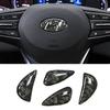 Carbon Fiber Epoxy Car Steering Wheel Stickers for Hyundai Tucson Solaris Elantra Sonata Lafesta Mistra I40 Accent Verna Logo hrd9