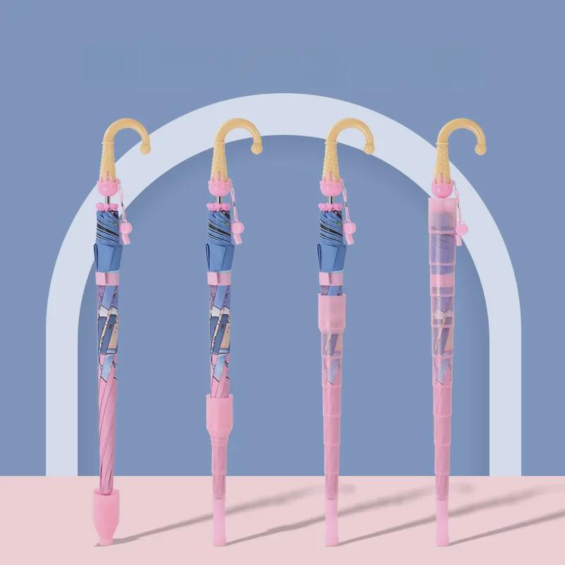 Детский автоматический зонт Cartoon – водонепроницаемый, с длинной ручкой, унисекс, солнцезащитный козырек