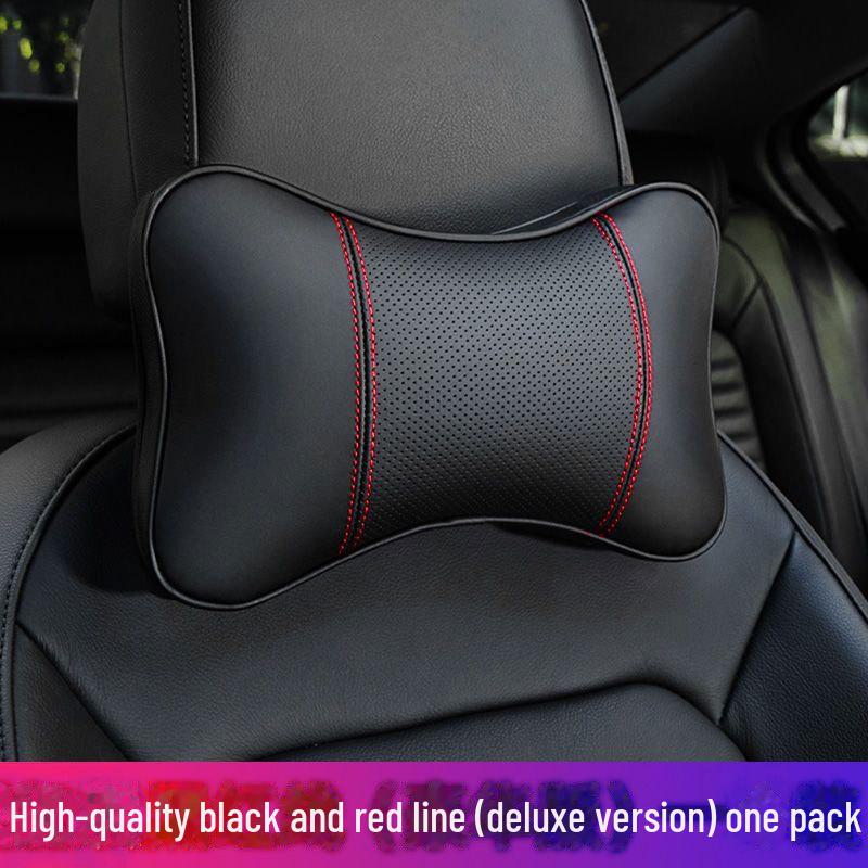 Soft Leather Car Headrest Neck Pillow for Comfortable Sleeping In the Car.
