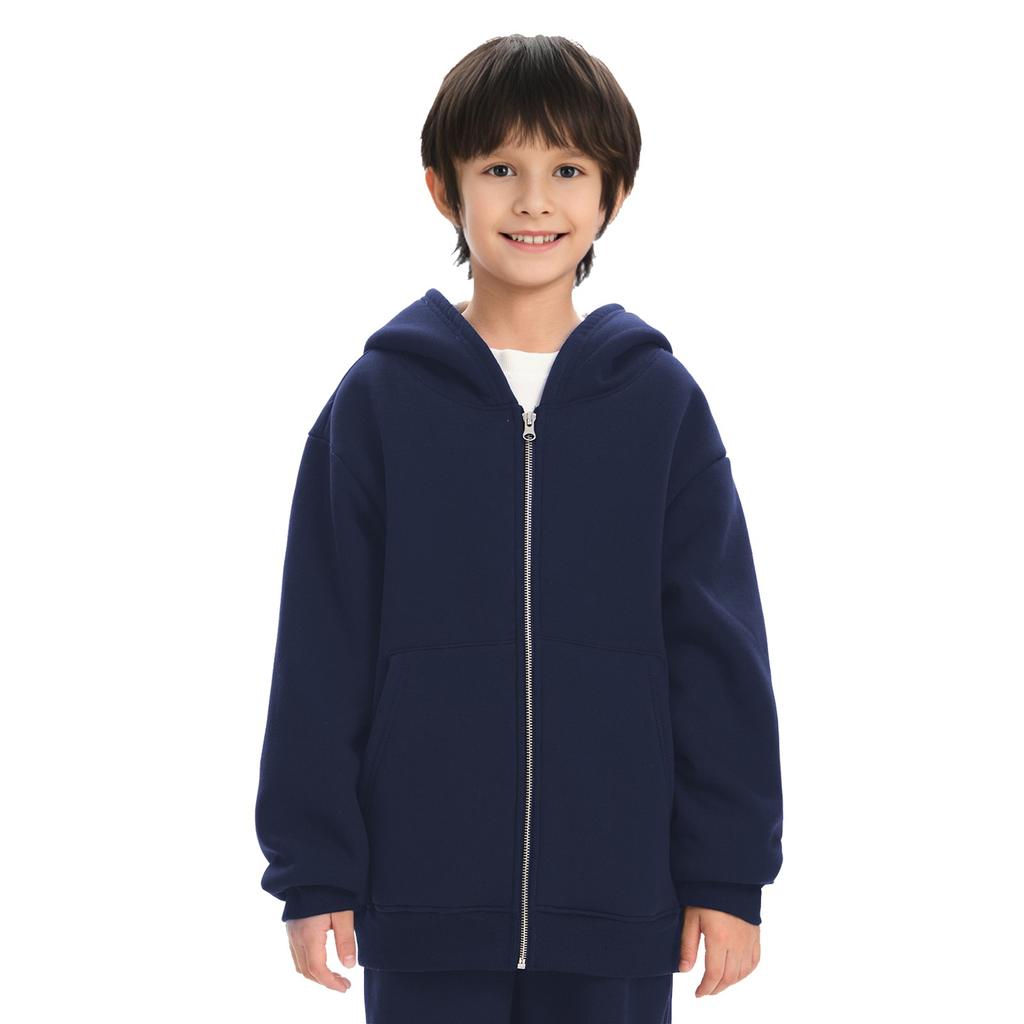 Зимняя флисовая толстовка с капюшоном для мальчиков и девочек, средняя и большая теплая куртка из овечьего флиса