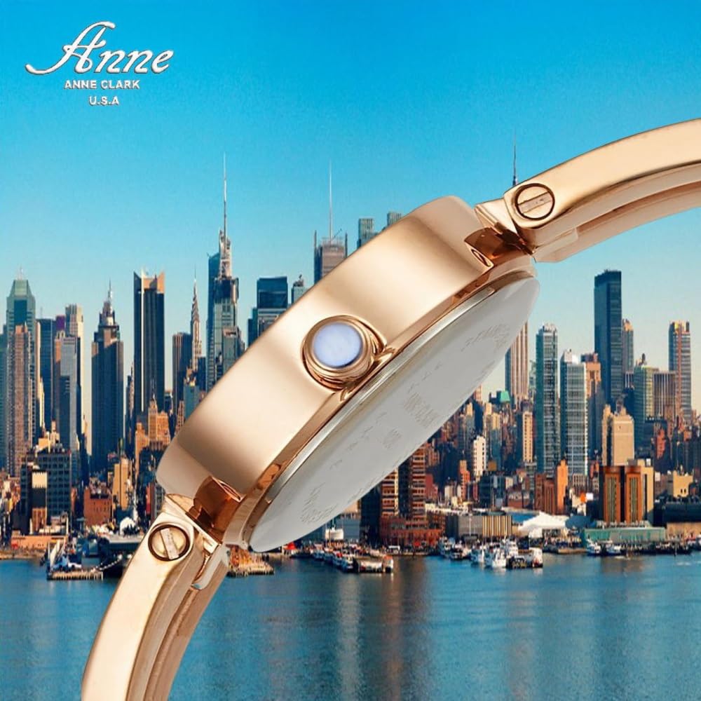 ANNE CLARK Часы серии AM1020 Moving Heart Cross Natural Pink Shell Dial Natural Diamond Diamond Полностью нержавеющая сталь Для женщин и для кожи (Розовое золото)