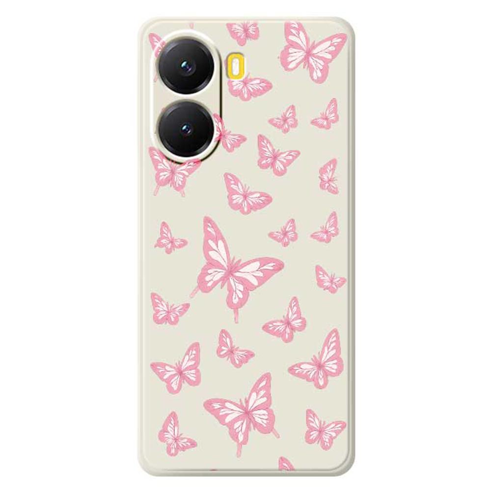 For Xiaomi Redmi Turbo 4 5G/Poco X7 Pro 5G Case Pink Butterflies Pattern Printing Straight Edge TPU Phone Back Cover