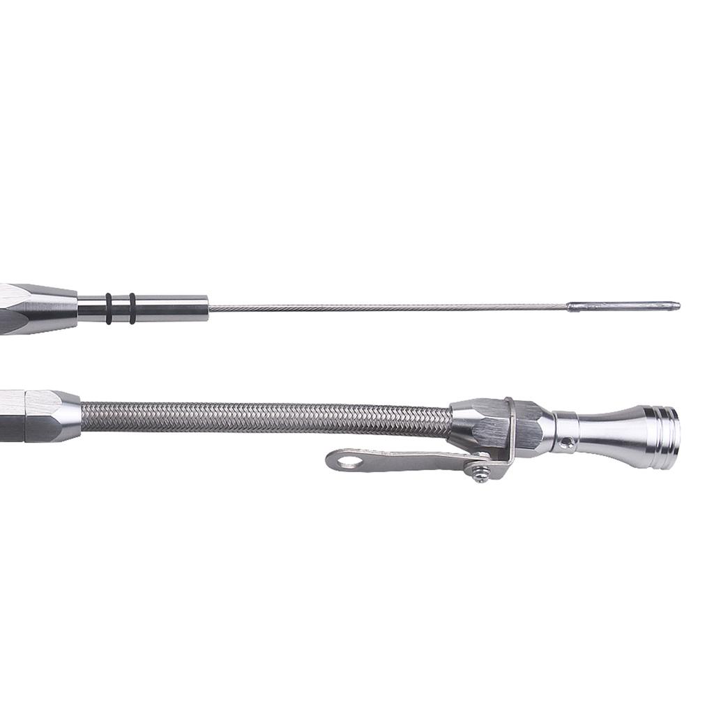 SBC Нержавеющая оплетка Перегородка Гибкий щуп Уровень масла двигателя Замена для Chevy SB 265 283 327 до 79 ранний