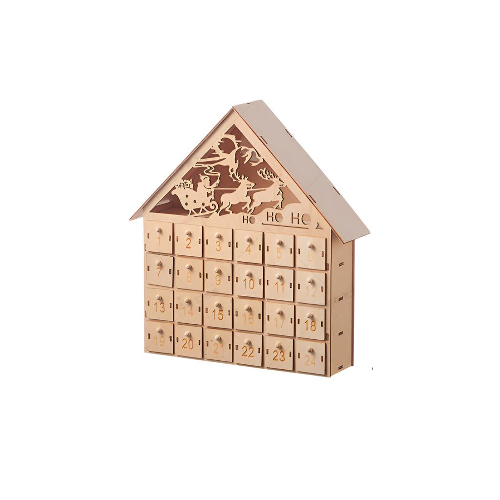 Деревянный светящийся рождественский адвент-календарь, светодиодная подсветка, 24-дневный календарь с обратным отсчетом, украшения c