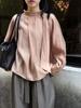Женская рубашка Luxi с воротником-стойкой и лентой, с длинным рукавом - 2026, универсальный стиль, ранний весенний (89021)