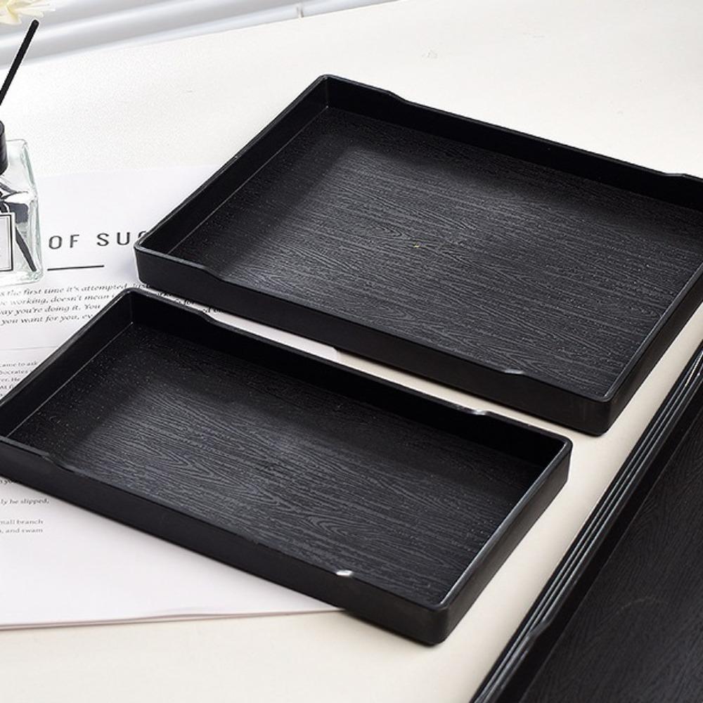 Easy To Use Black White Large Plastic Tray Plastic Rectangle Decorative Tray Multi-Purpose Bed Table Tray Kitchen