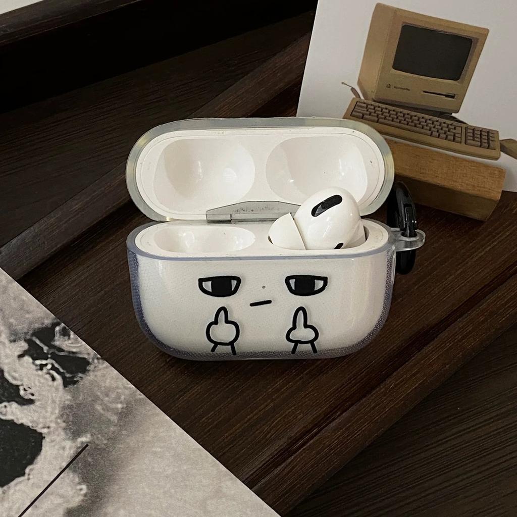 Применимый чехол для наушников Apple Airpodspro1 поддельное выражение чехол для наушников 1/1/1/pro мягкий чехол прозрачный