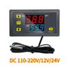 W3230 Цифровой контроллер температуры Светодиодный дисплей 12 В/24 В/AC110-220 В Микрокомпьютер Термостат Регулятор нагрева/охлаждения Терморегулятор с датчиком