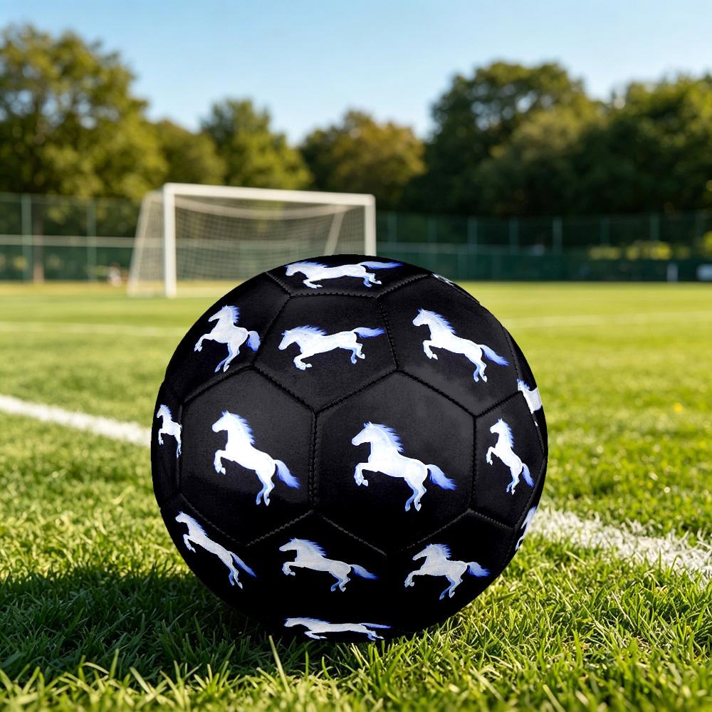 1pc Equestrian Spirit Theme Soccer Ball Football, Size 5, Lightweight PVC, Outdoor Training Soccer Ball,Gift j61414