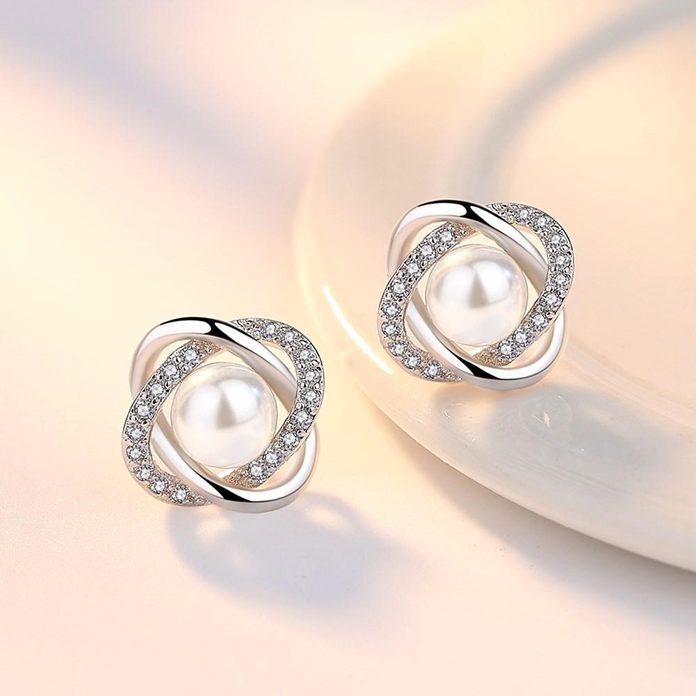 Серьги из стерлингового серебра 925 пробы, новые женские модные украшения, высокое качество, кристалл, циркон, жемчуг, цветок, ретро-продажа, серьги