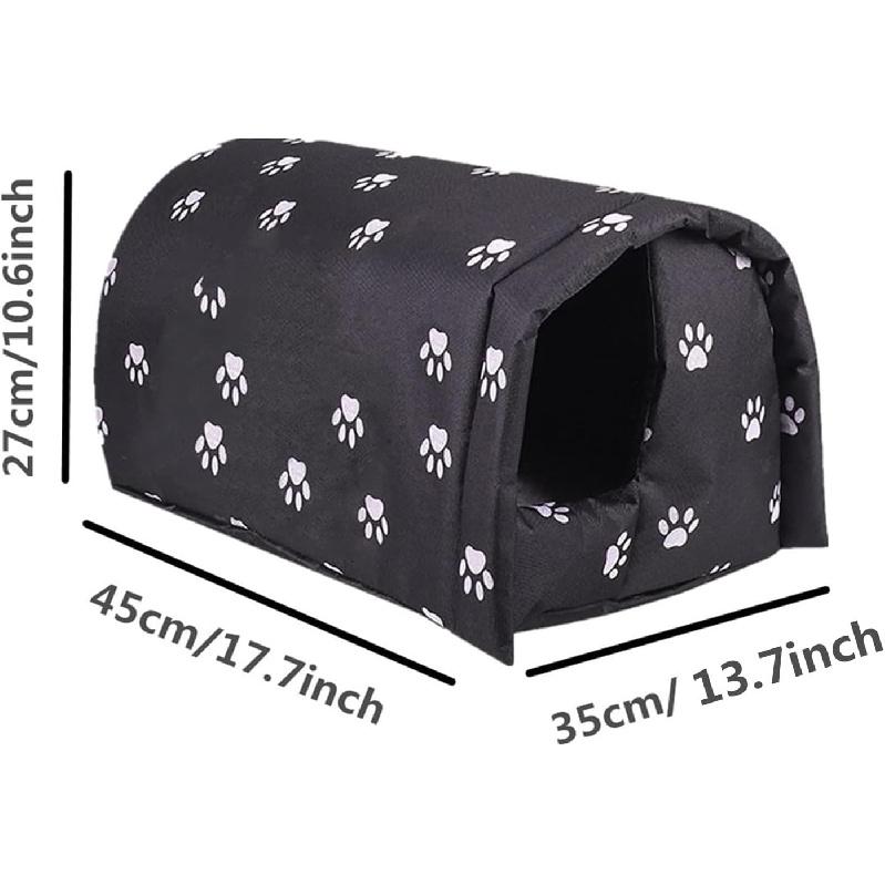 Pet Bed Stray Cat Bed, Outdoor Rainproof and Sunscreen Oxford Cloth Cat Litter Pet Supplies Wild Cat Winter Warm Cat House(M)