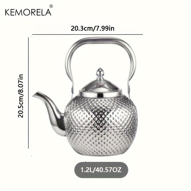 KEMORELA 1 шт. чайник из нержавеющей стали 1,2/1,5/2 л, чайник с фильтром, чайник для отеля, кофейник, индукционная плита, чай
