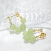 New Chinese Ruyi Transfer Bead Ear Buckle, Retro Niche High-end Handmade Four Hetian Jade Earrings