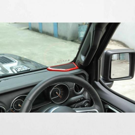 2x Красные накладки на стойки кузова с динамиками для Jeep Wrangler JL 2018+