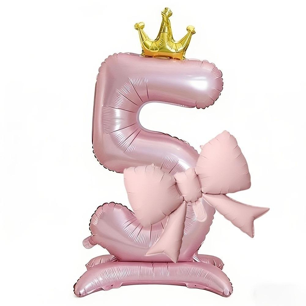 Pink Color Standing Crown Balloons Crown Shape 42 Inch Balloons Birthday Parties